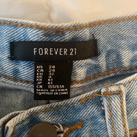 Forever 21 Multi Colored Frayed Denim Shorts - Picture 5 of 8